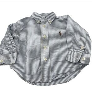 Ralph Lauren Striped Oxford Shirt Baby 9 Months Pony Embroidery Preppy Classic